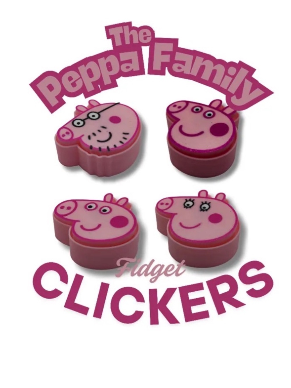 Peppa Family Pink Fidget Clicker Set for Kids